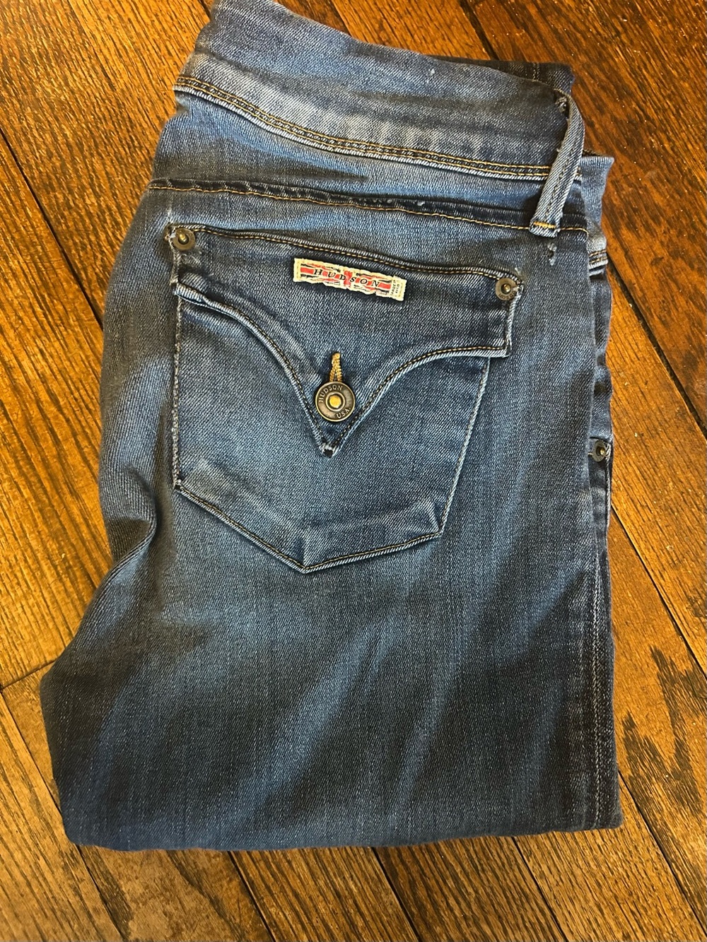Hudson Jeans Women's Blue Boot Cut Denim with Button Pocket